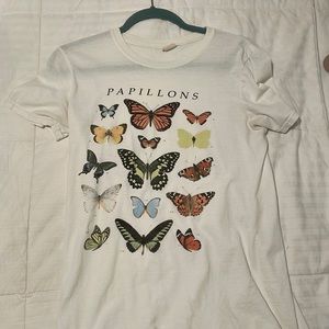 White Papillons butterfly t shirt!